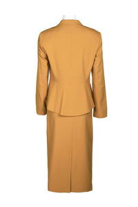 Emily... - Women's Notched Collar Tiered Hem Jacket & Slit Skirt Set
