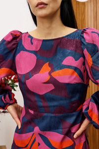 Frnch - Floral Long-sleeve Midi Dress