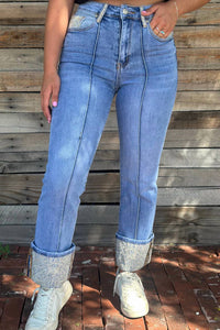 Sterling Kreek - Embroidered Cuffed Jeans