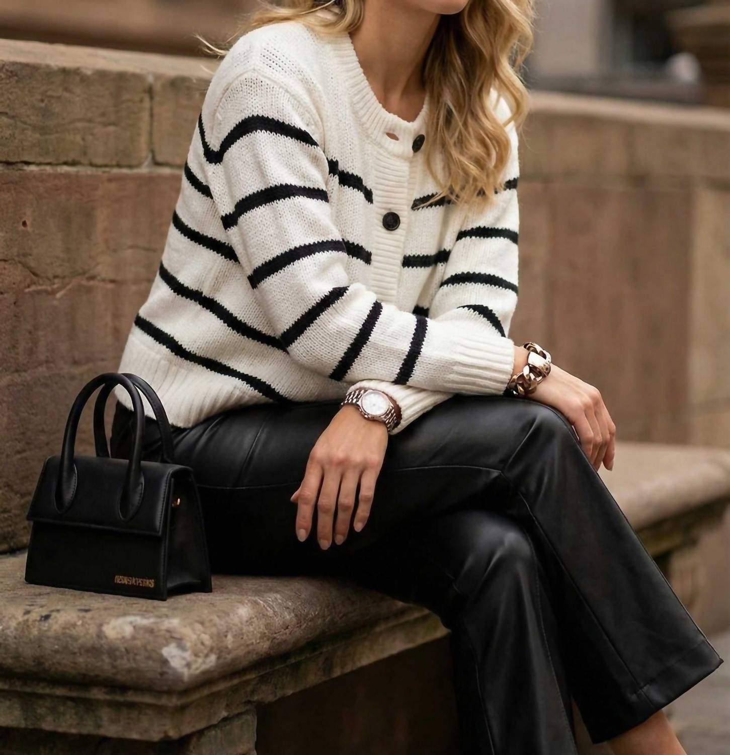 Fifteen Twenty Luca Cardigan Sweater in stripe - women's cardigan - view 4