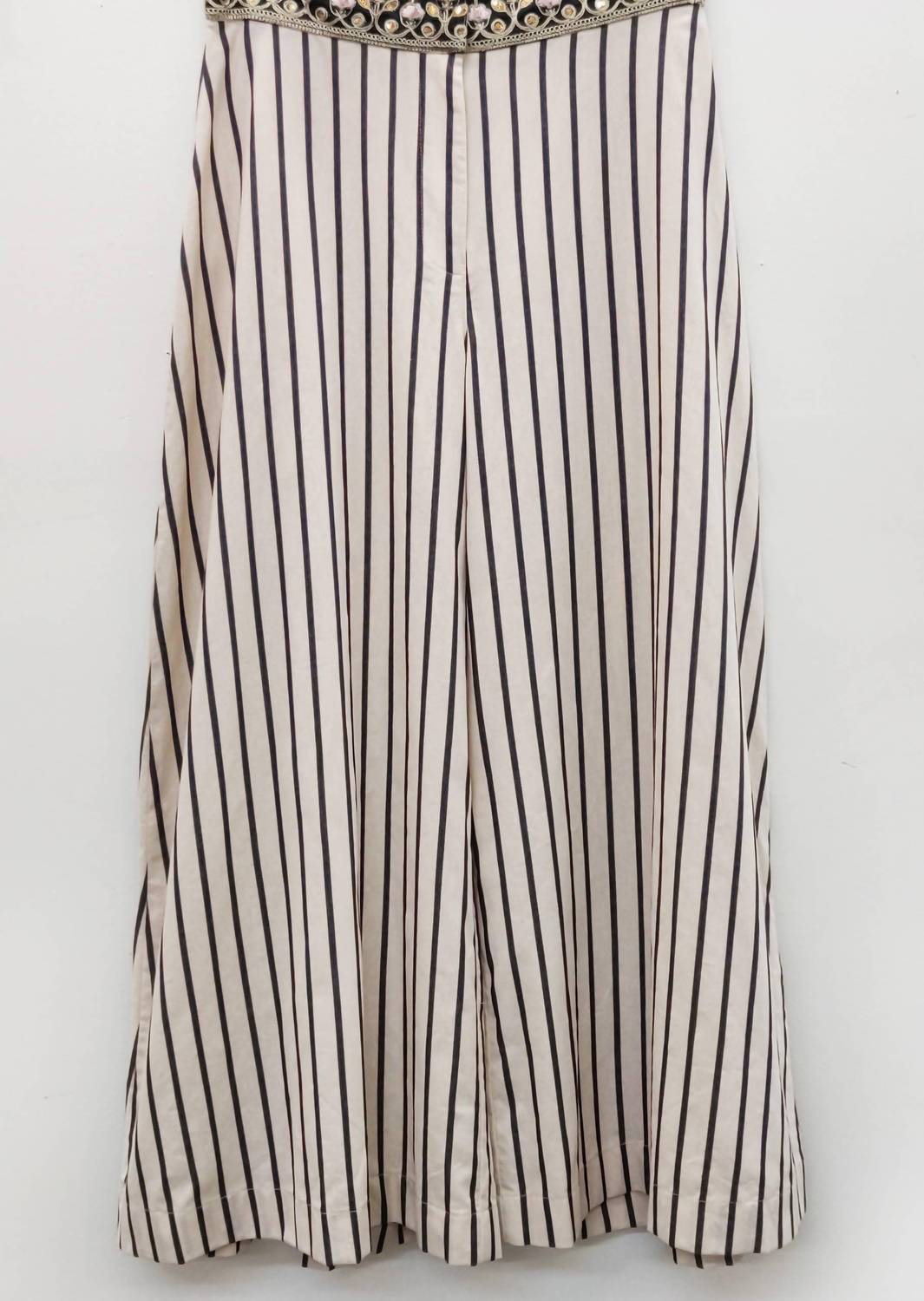 Aratta Derby Princess Blazer And Wide Leg Pants Set in cream stripes - women's jacket - view 9