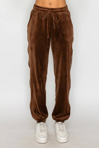 Knit Riot - Velour Track Jogger Pants