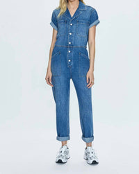 PISTOLA Grover Fieldsuit Utopia Dot Jumpsuit in blue - women's pants - alternate view
