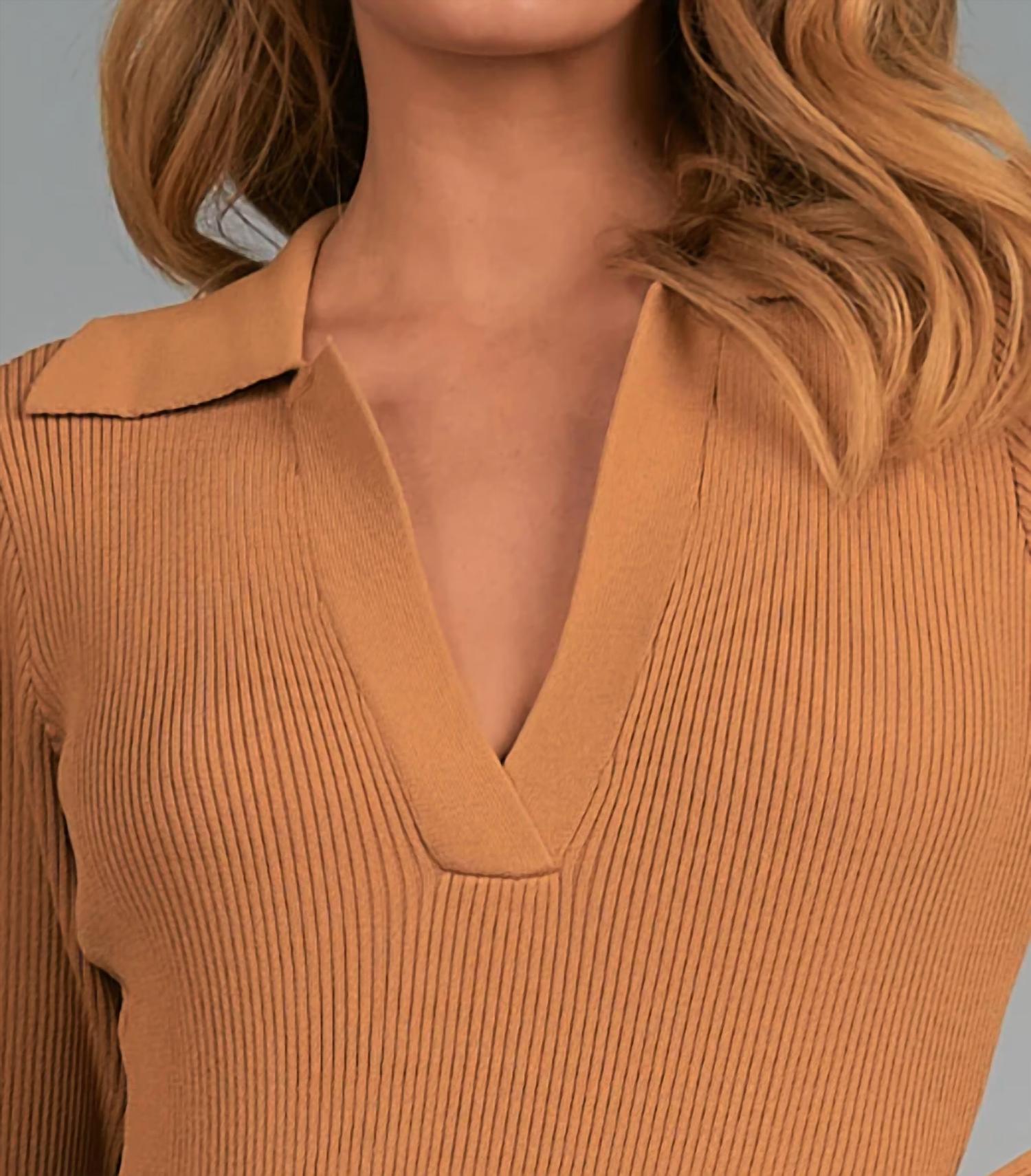 Elan - V-neck Sweater Bodysuit