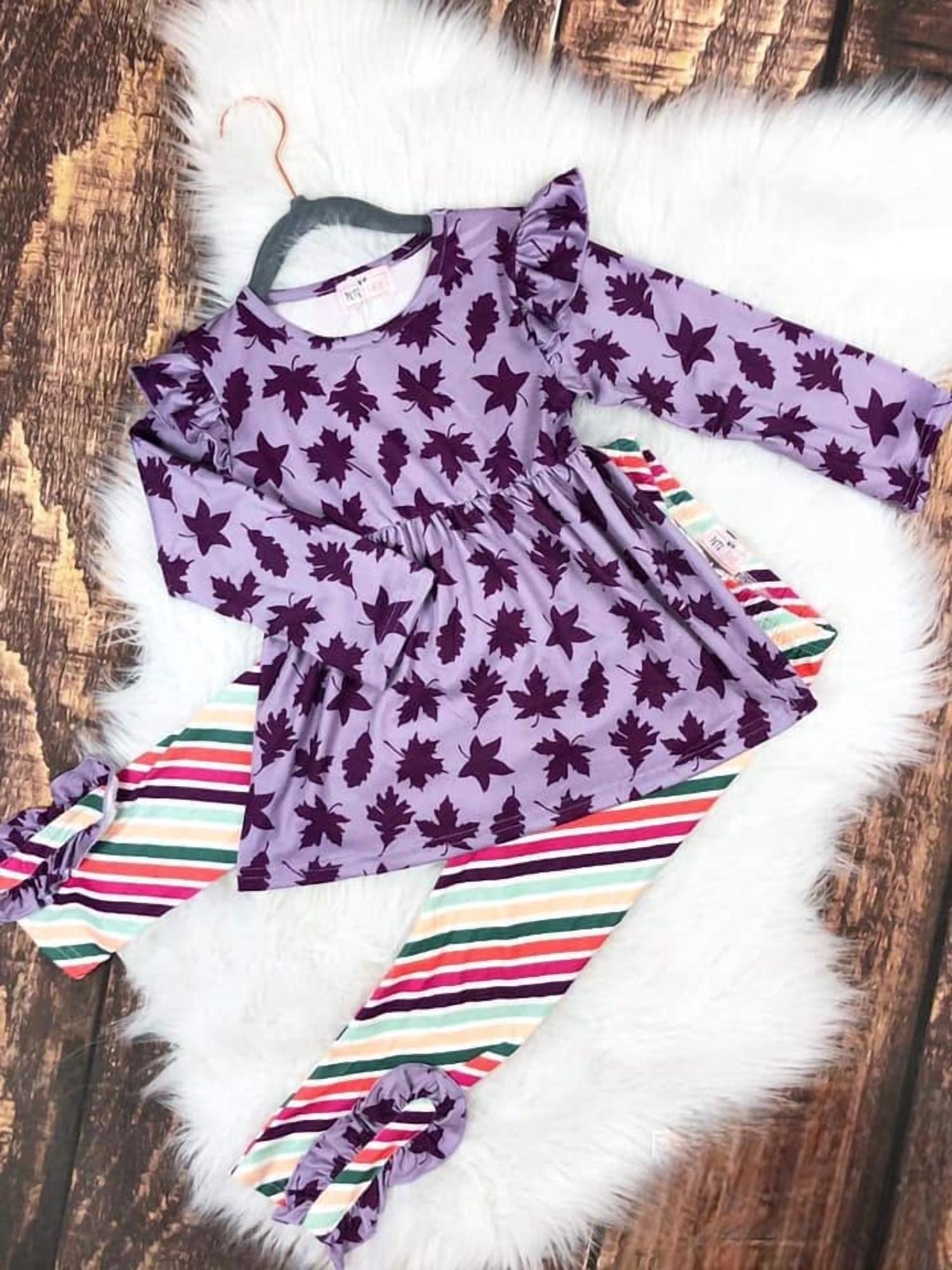Pete + Lucy - Girls Leaf Pant Set