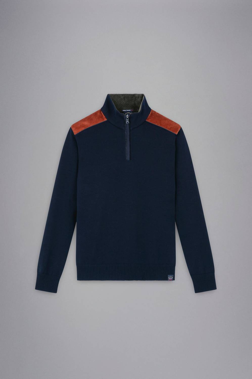 Paul & Shark - Men's Wool Zip Sweater With Corduroy Details
