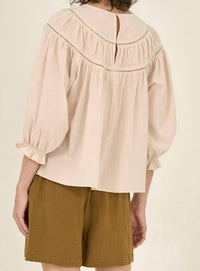 Legend Or Lies - Lace Trim Mixed Blouse