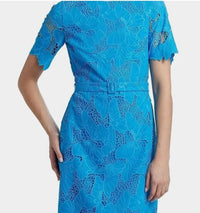 ELIE TAHARI Lace Over Butterfly Dress in aqua - women's dress - detail view