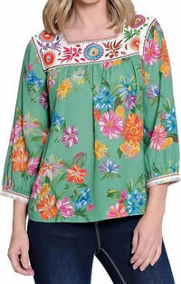 John Mark - Print Peasant Top