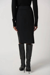 Joseph Ribkoff - Bardot Heavy Knit And Faux Leather Pencil Skirt