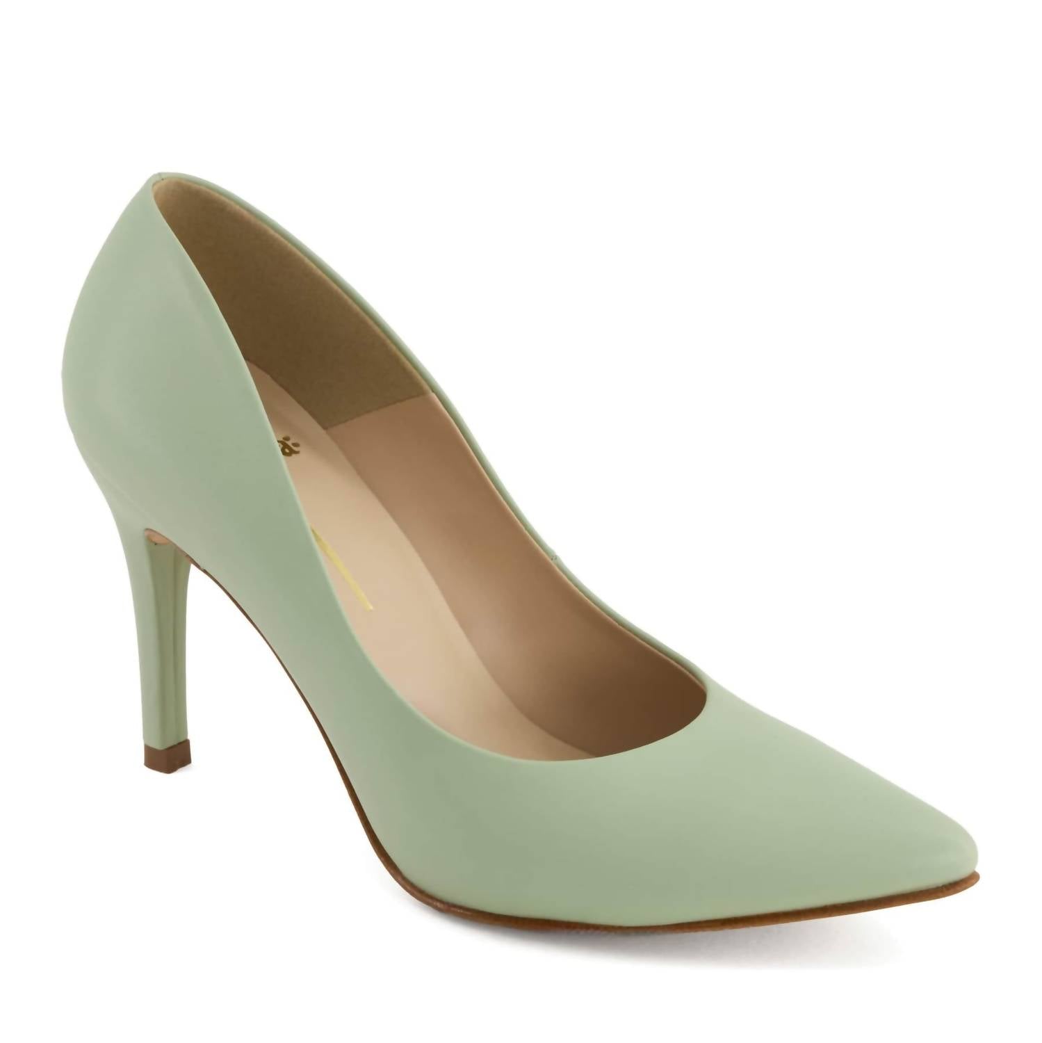 Andrea Women's Pointed Toe Pump in green - women's heels