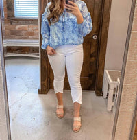 Shewin - Printed Ruffle Blouse