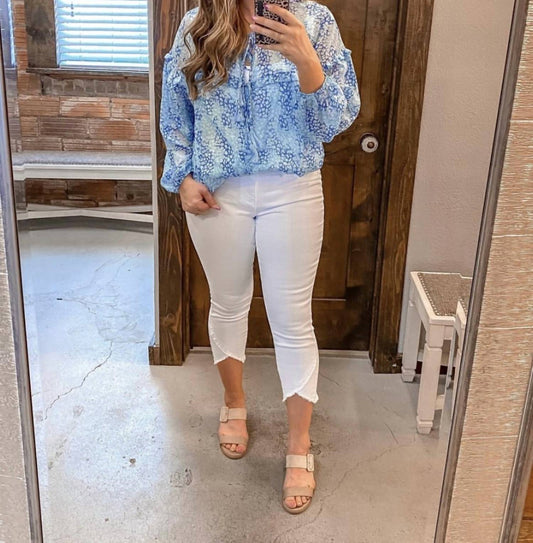 Shewin - Printed Ruffle Blouse