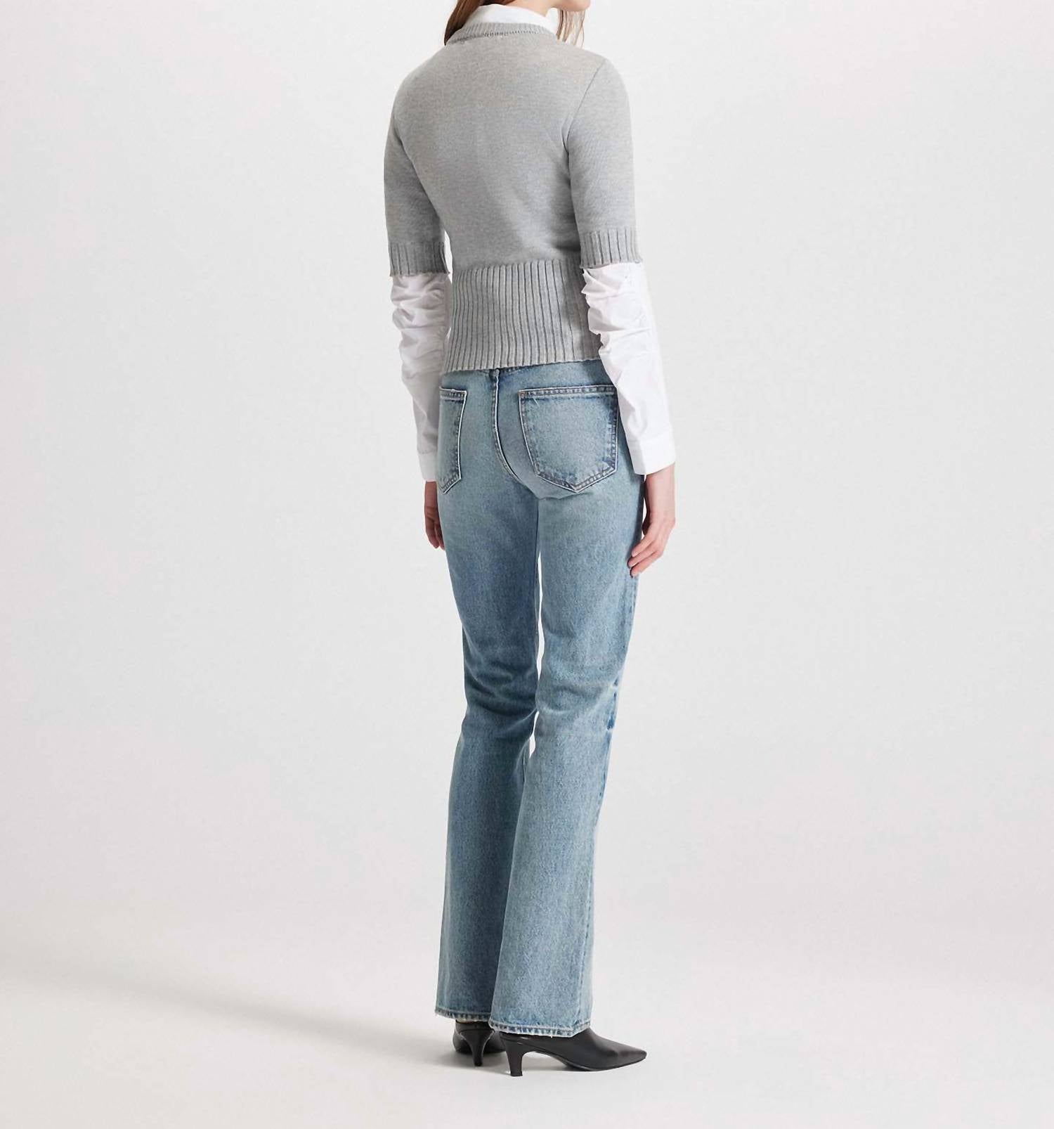 Theo The Label - Women's Nomia Ribbed Waist Crew Sweater Top