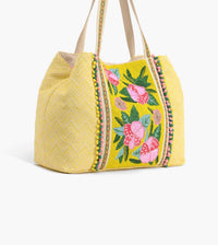 America & Beyond - Women's Blazing Hibiscus Embellished Tote