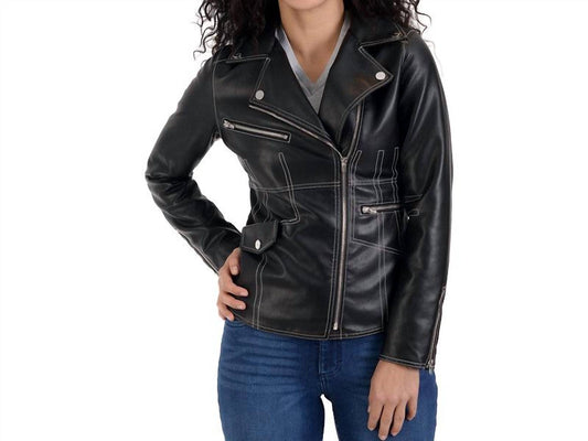 Nine West - Faux Leather Biker Jacket