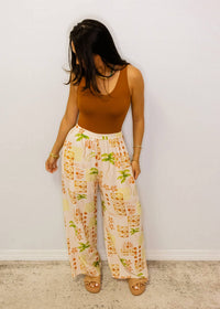 Fate - Tropical Print Wide Leg Pants