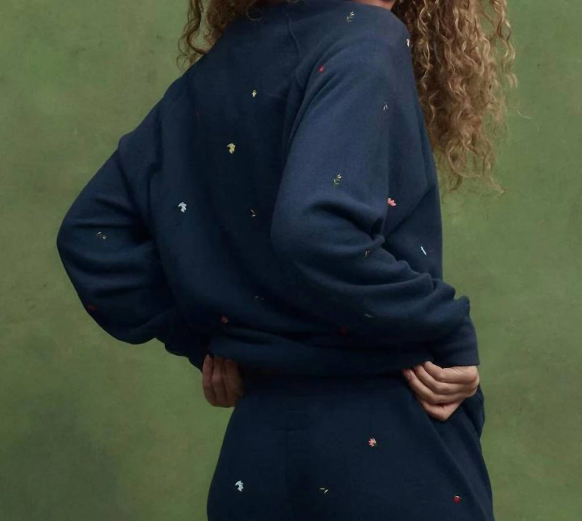 The Great. - College Sweatshirt With Tossed Floral Embroidery