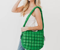 Pretty Simple Carmen Quilted Hobo Tote Bag in emerald - women's bag - alternate view