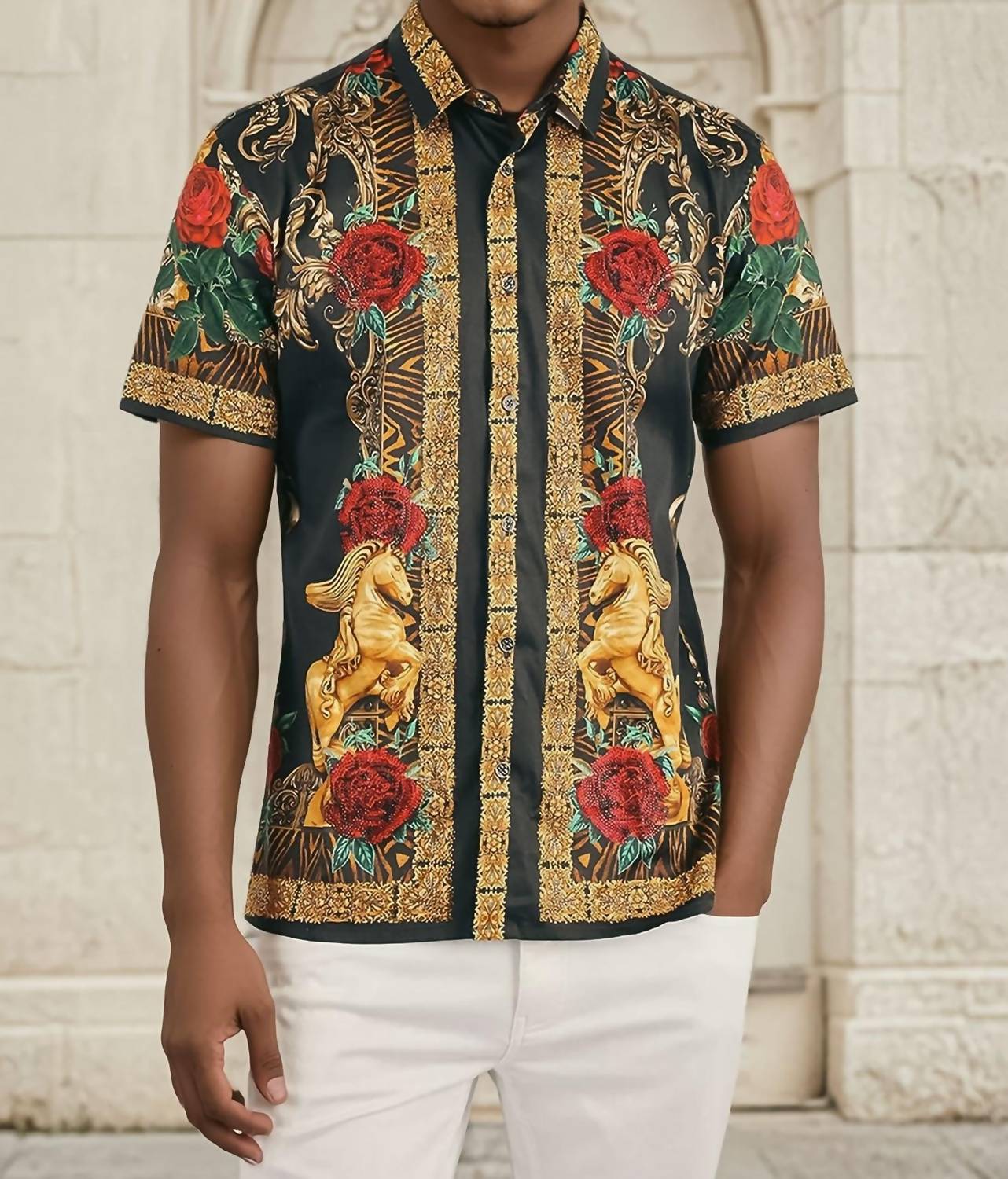 Barabas - Wildflower Wrangler Rhinestone Short Sleeve Shirt