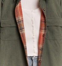 Mello - Women's Reversible Corduroy And Plaid Button Down Shirt
