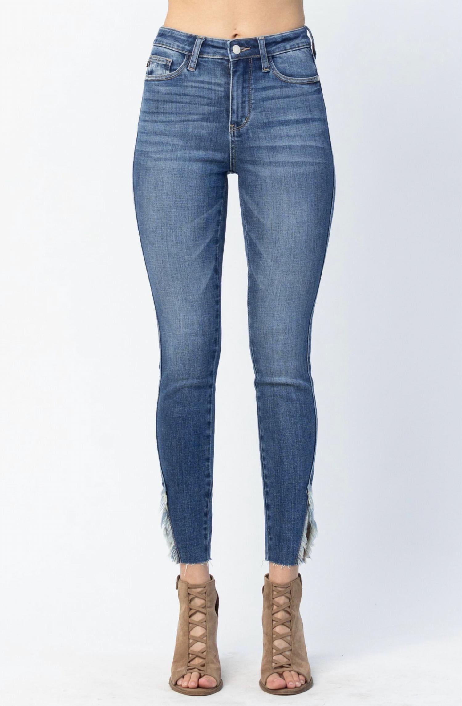 Judy Blue - Edinburg High Rise Split Hem Skinny Jeans - Regular Sizing