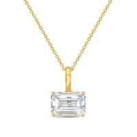 Diana M Jewels - Lab-grown Emerald-cut Diamond East–west Solid Bail Pendant Necklace - 9.00 Ct