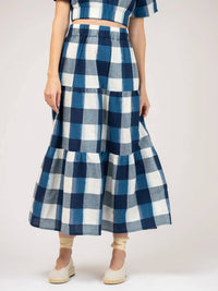 Beau & Ro - Abby Check Ikat Maxi Skirt