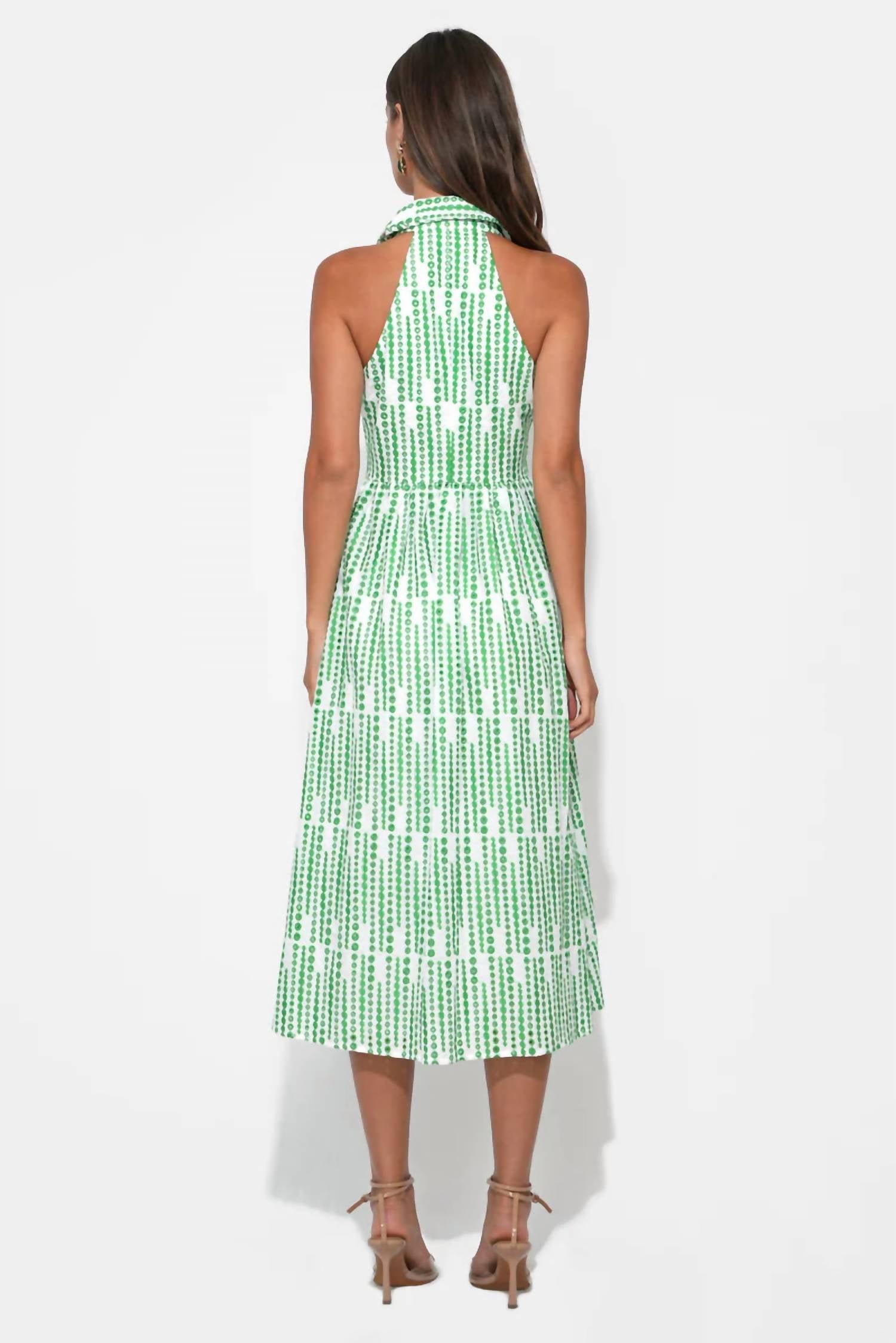 Adelyn Rae - Ruby Halter Embroidery Midi Dress