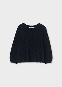 Abel & Lula - Shiny Openwork Faux Fur Sweater