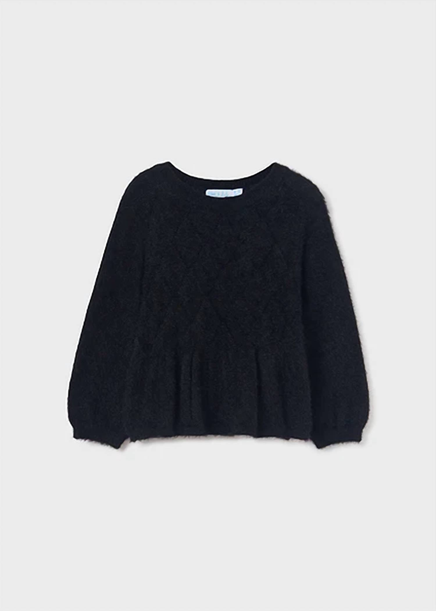 Abel & Lula - Shiny Openwork Faux Fur Sweater