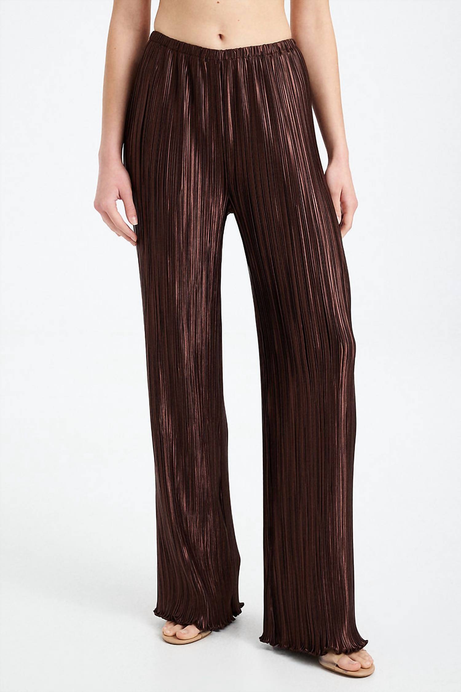 Collective - Plisse Lined Straight Leg Pants