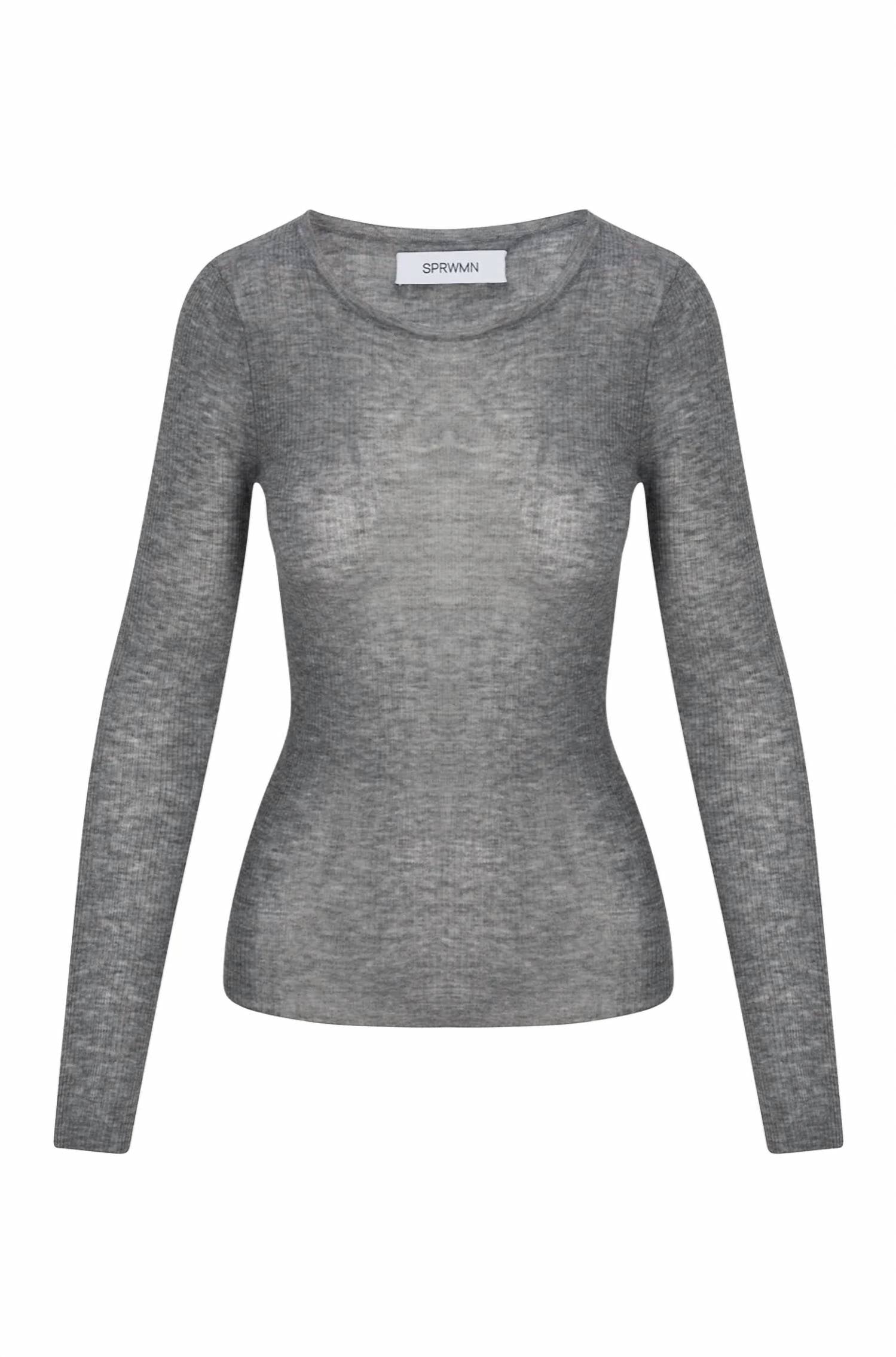 Sprwmn - Women's Cashmere Long Sleeve Baby Tee