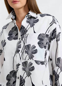 Foxcroft - Marina black & white LS top