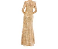 Mac Duggal - Goldembellished High Neck Gown