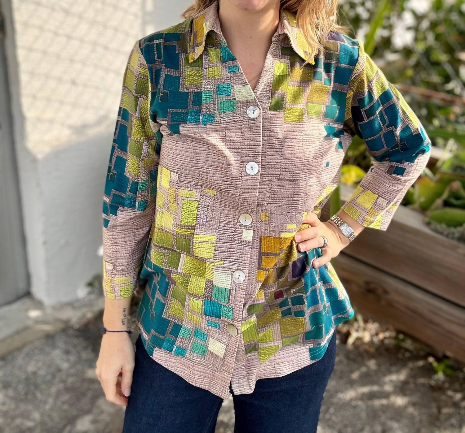 Parsley & Sage - Irene Printed Button Down Shirt