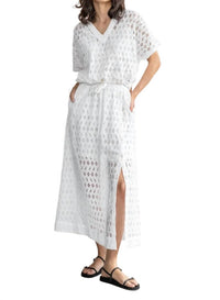 Lilla P - Eyelet Side Button Maxi Skirt