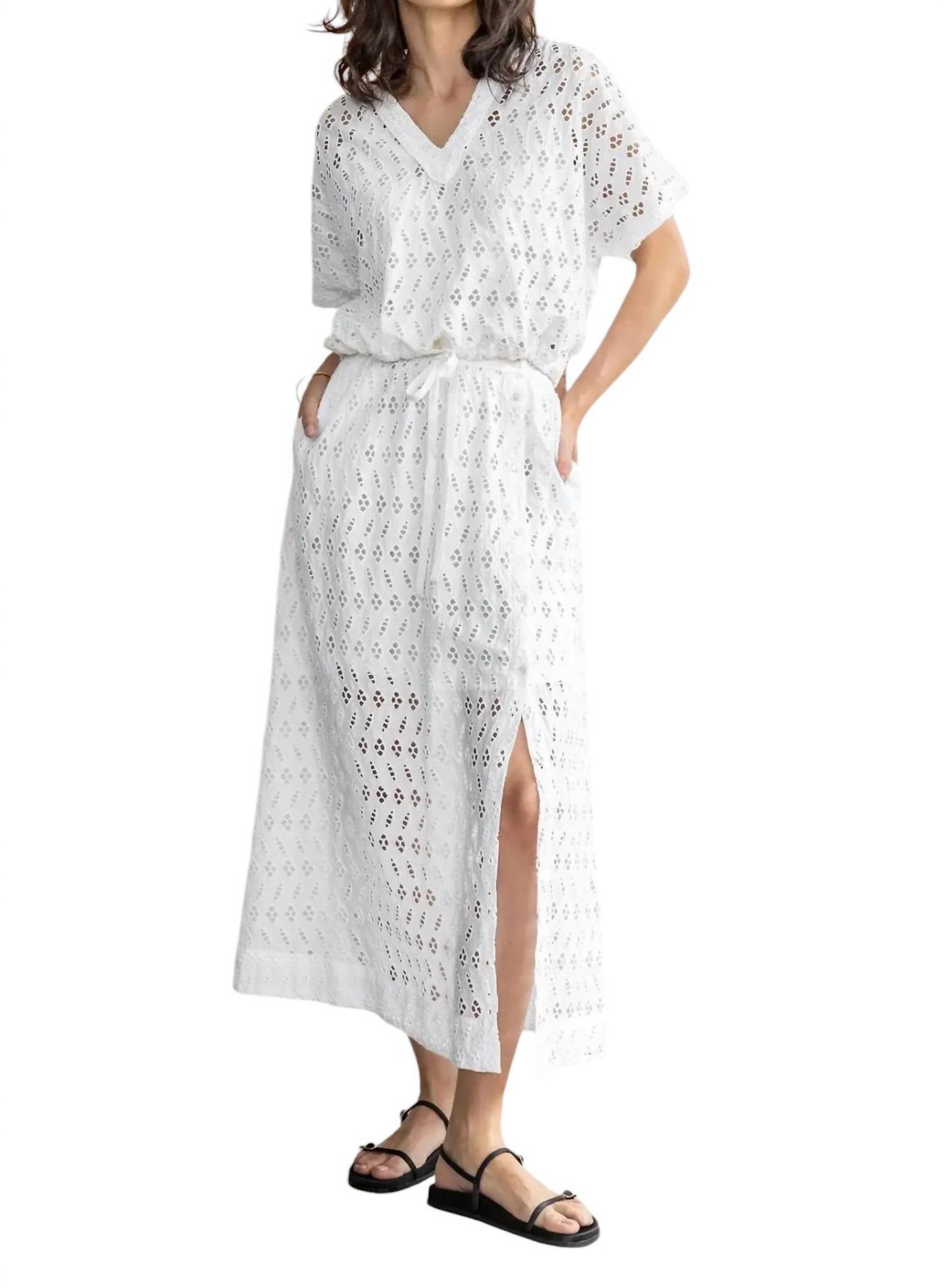 Lilla P - Eyelet Side-Button Maxi Skirt
