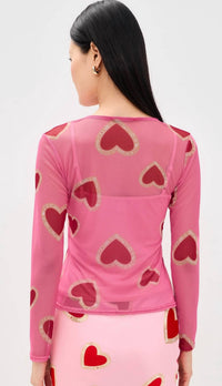 Never Fully Dressed - Hearts Mesh Top