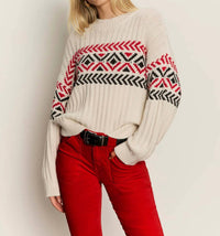 Sanctuary Send It Sweater in chalk multi 1 - women's sweater - detail view