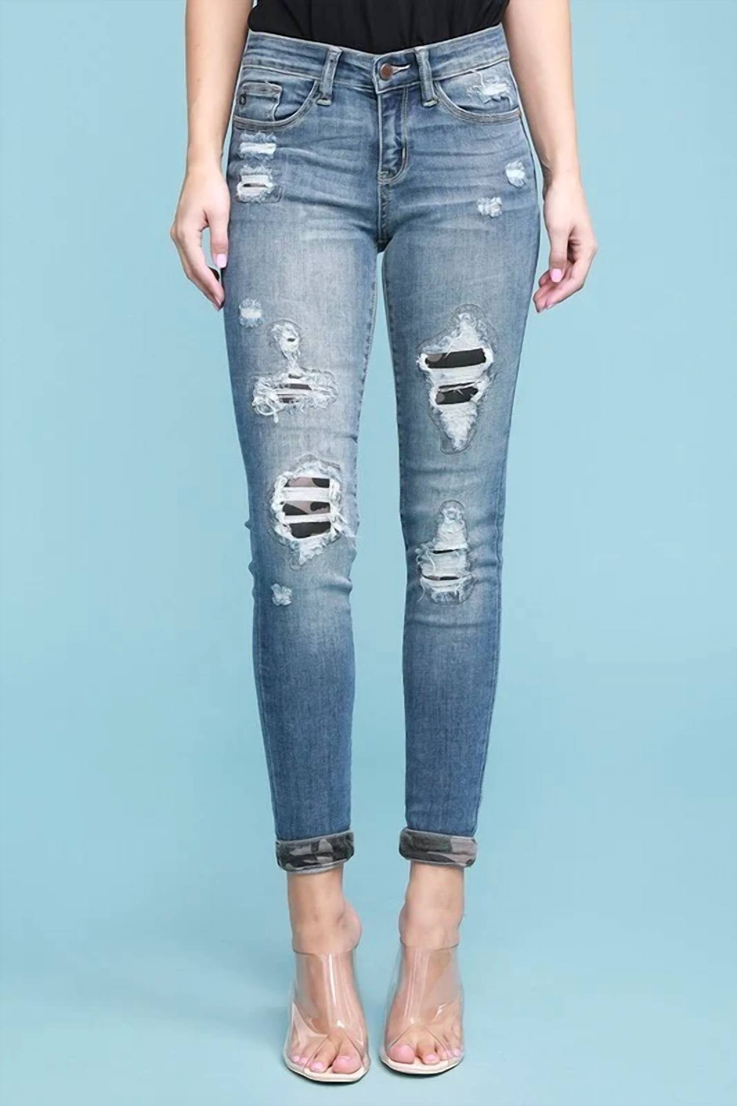 Judy Blue - Camo Patch Skinny Denim Jeans