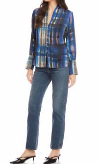 Fifteen Twenty - V Neck Button Front Blouse