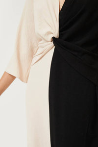 Compania Fantastica - Draped V-neck Midi Dress