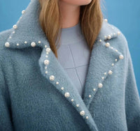 Joseph Ribkoff - Pearl Trim Feather Yarn Coat