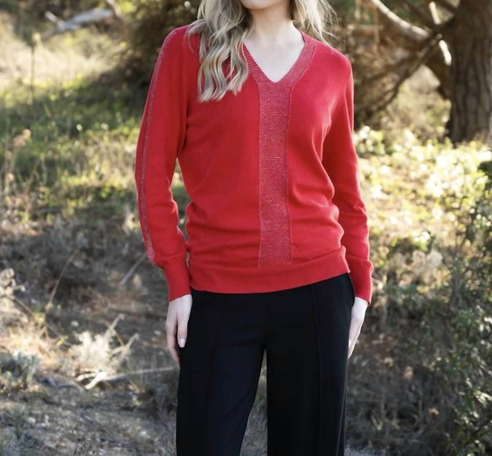 Marble - V-neck Long Sleeve Sweater