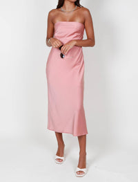Hailey Apparel - Strapless Midi Dress