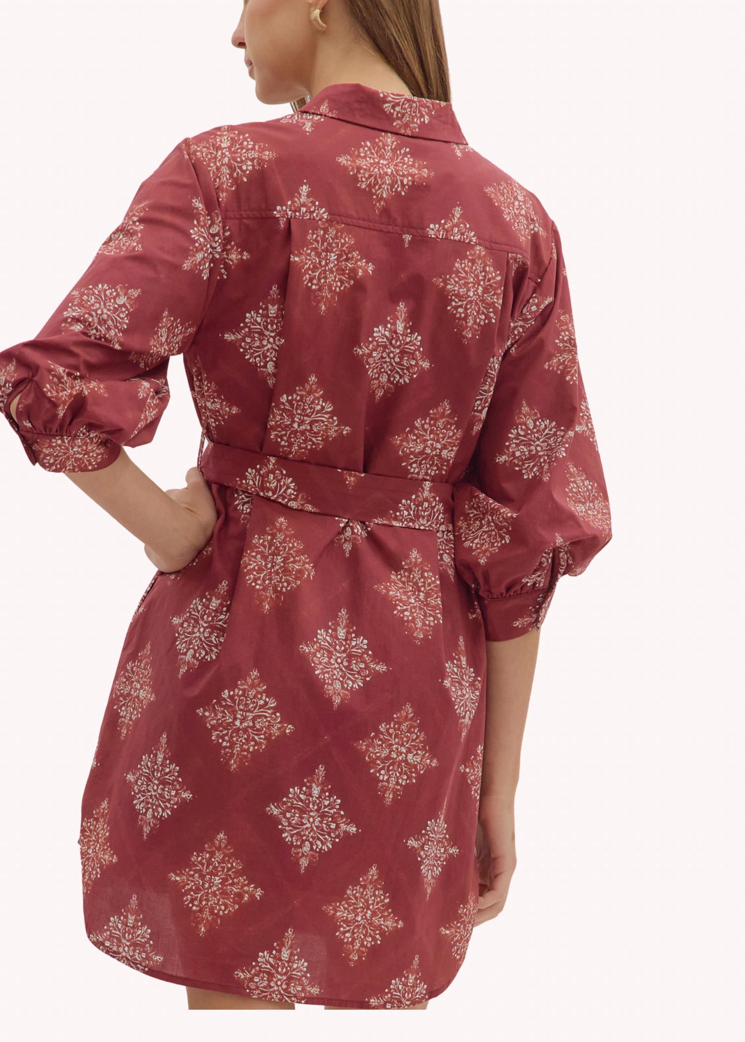 entro Millie Dress in burgundy - women's dress - detail view