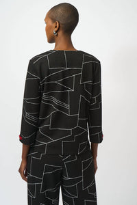 Joseph Ribkoff - Abstract Print Boxy Top