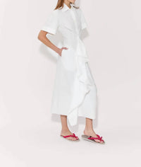 Rosie Assoulin - Gathered Ruffle Shirt Dress