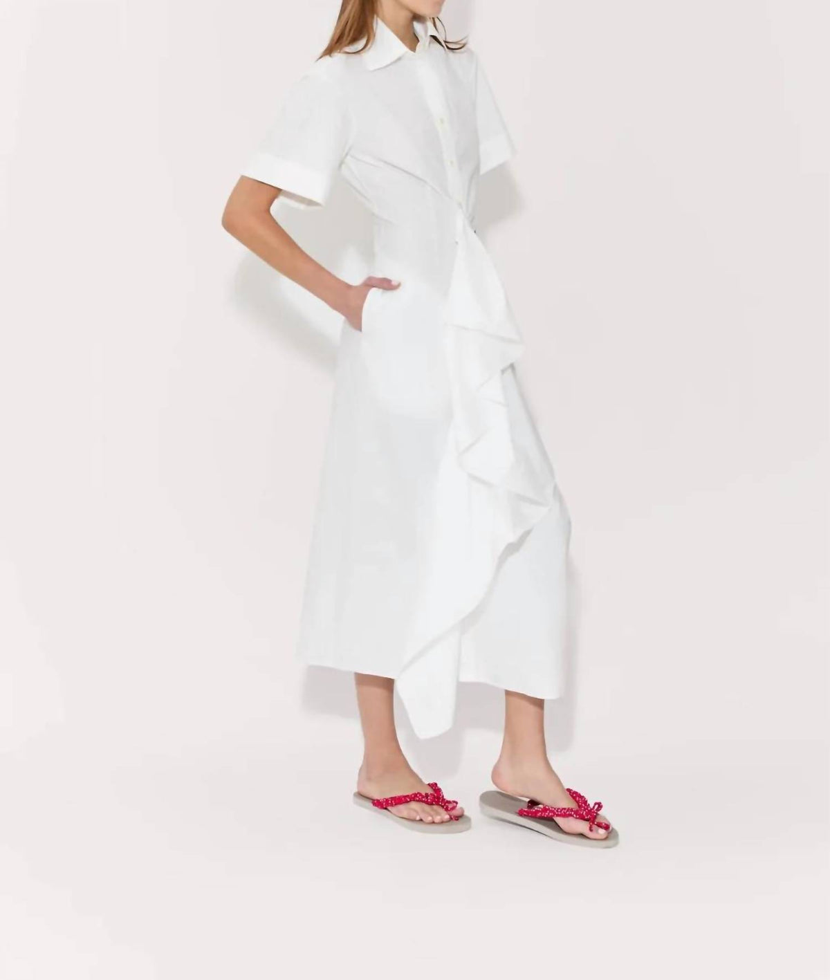Rosie Assoulin - Gathered Ruffle Shirt Dress